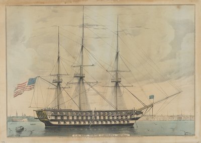 U.S. schip North Carolina, 102 kanonnen, 1843 door Nathaniel Currier